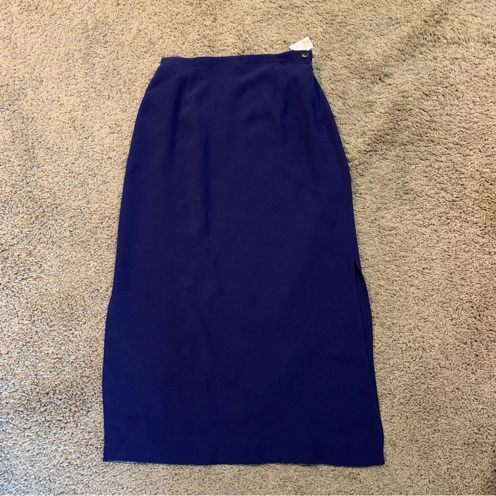 NWT Talbots Petites Silk Blue Skirt 4P